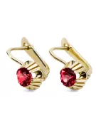 Rubinas 14k geltono aukso Auskarai Vintažiniai papuošalai vec027y